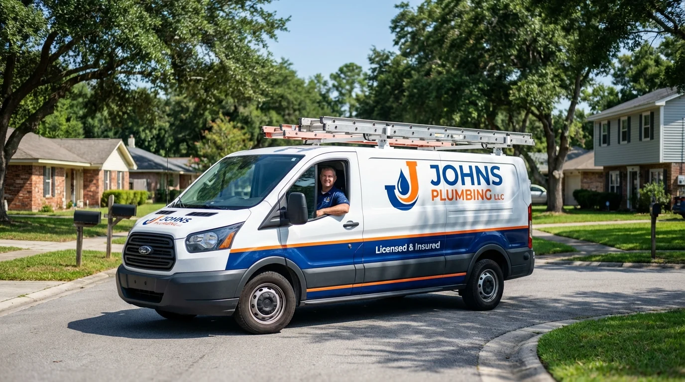 Johns Plumbing LLC service van in Vernon Hills, IL