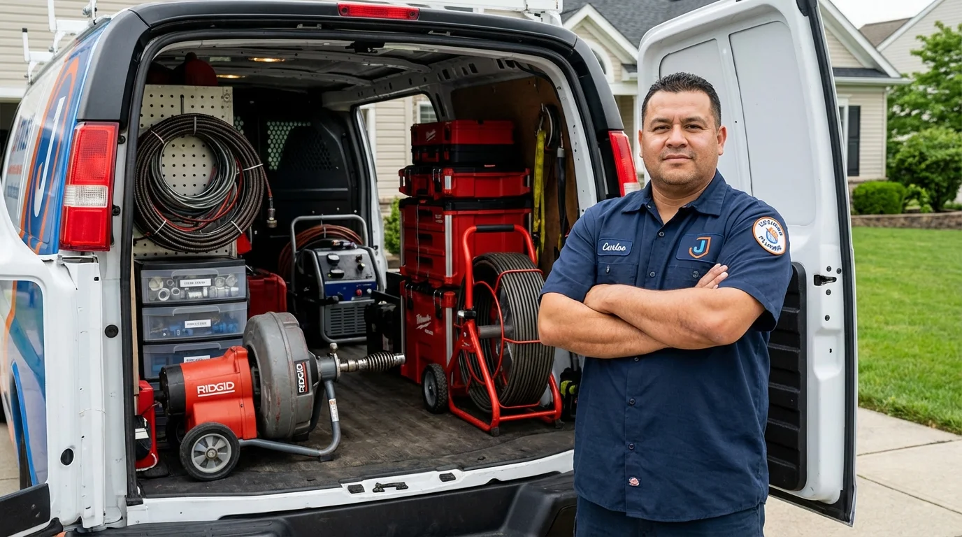 Professional drain cleaning equipment and Johns Plumbing LLC plumber in Vernon Hills