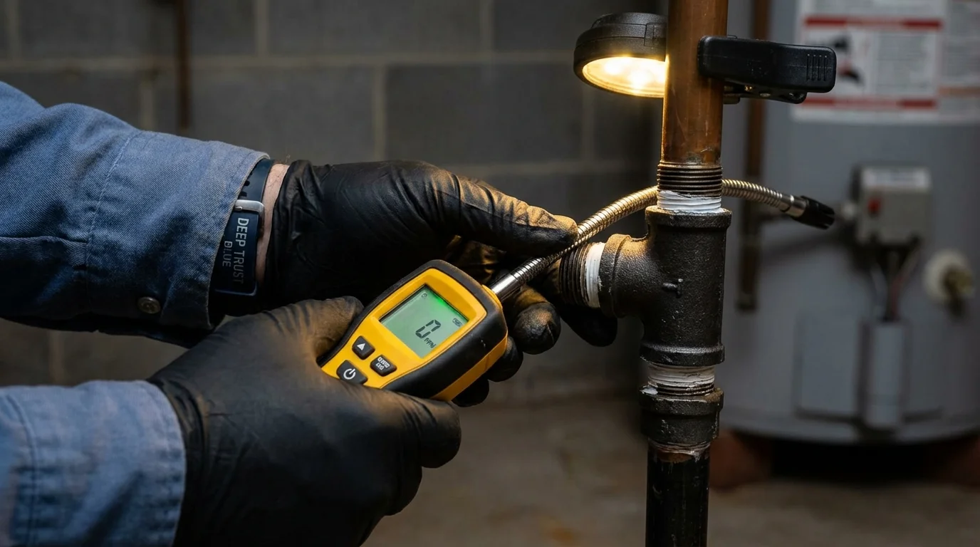 Gas leak detection with electronic sniffer by Johns Plumbing LLC in Vernon Hills