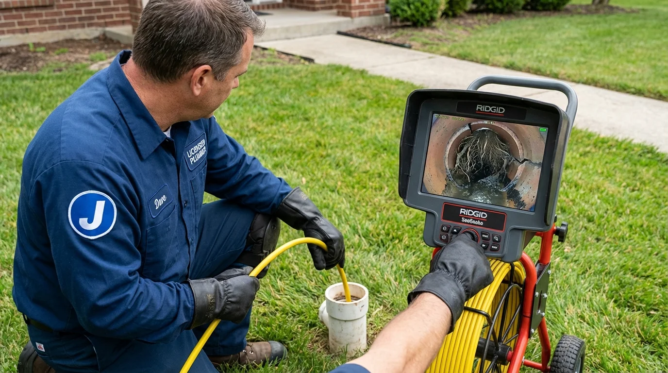 Sewer camera inspection being performed by Johns Plumbing LLC in Vernon Hills